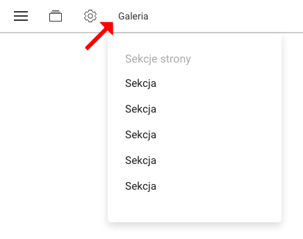 etykieta sekcji na stronie